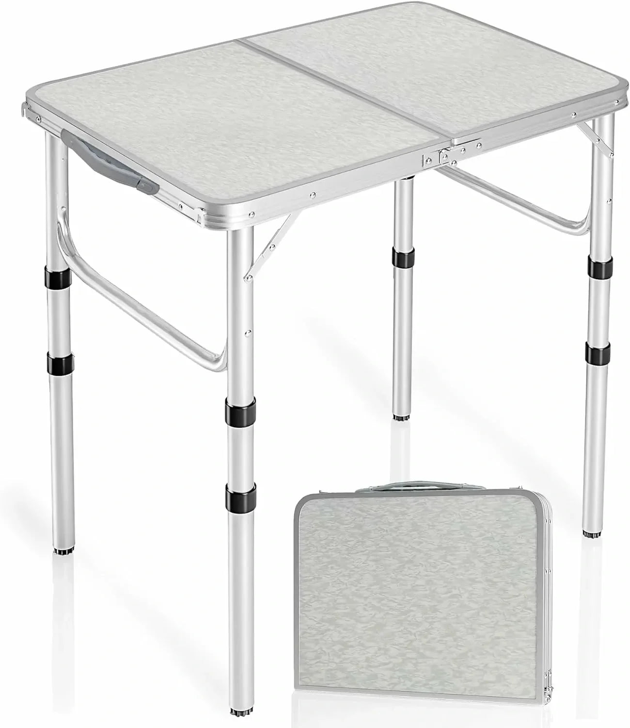 Aluminum Folding Camping Table with Adjustable Height Legs, 2/3/4ft - Redcamp