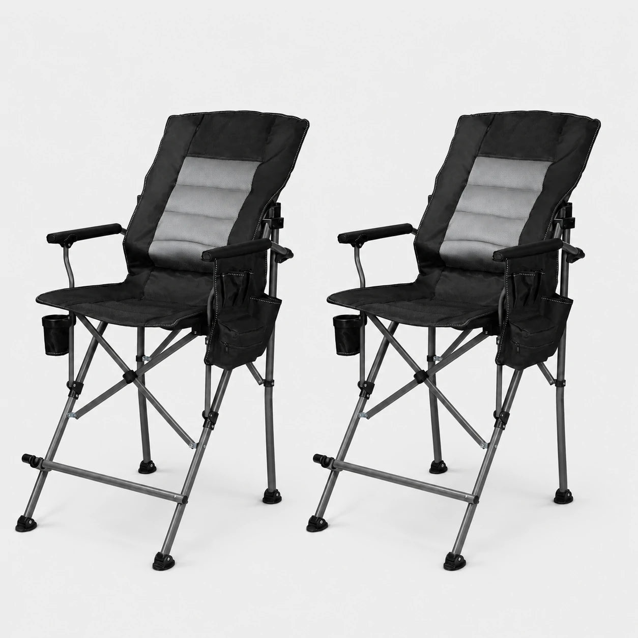 Extra Tall Folding Chair with Adjustable Backrest for Adults 330lbs