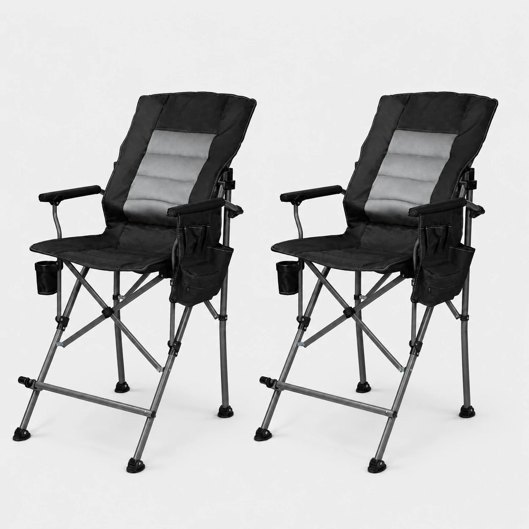 Extra Tall Folding Chair with Adjustable Backrest for Adults 330lbs