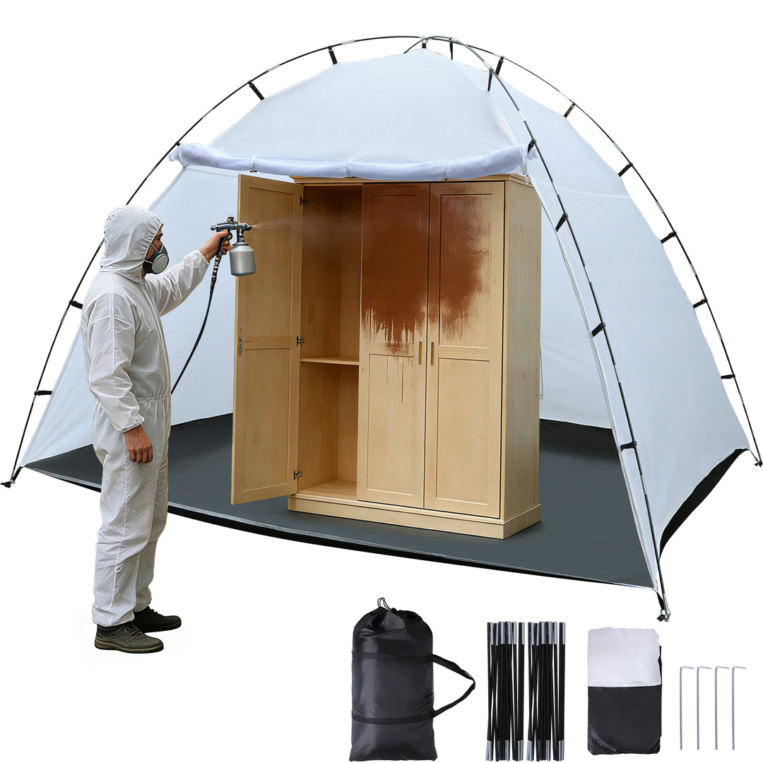10x8ft Portable Paint Booth Tent with 6.5ft Walk-in Height