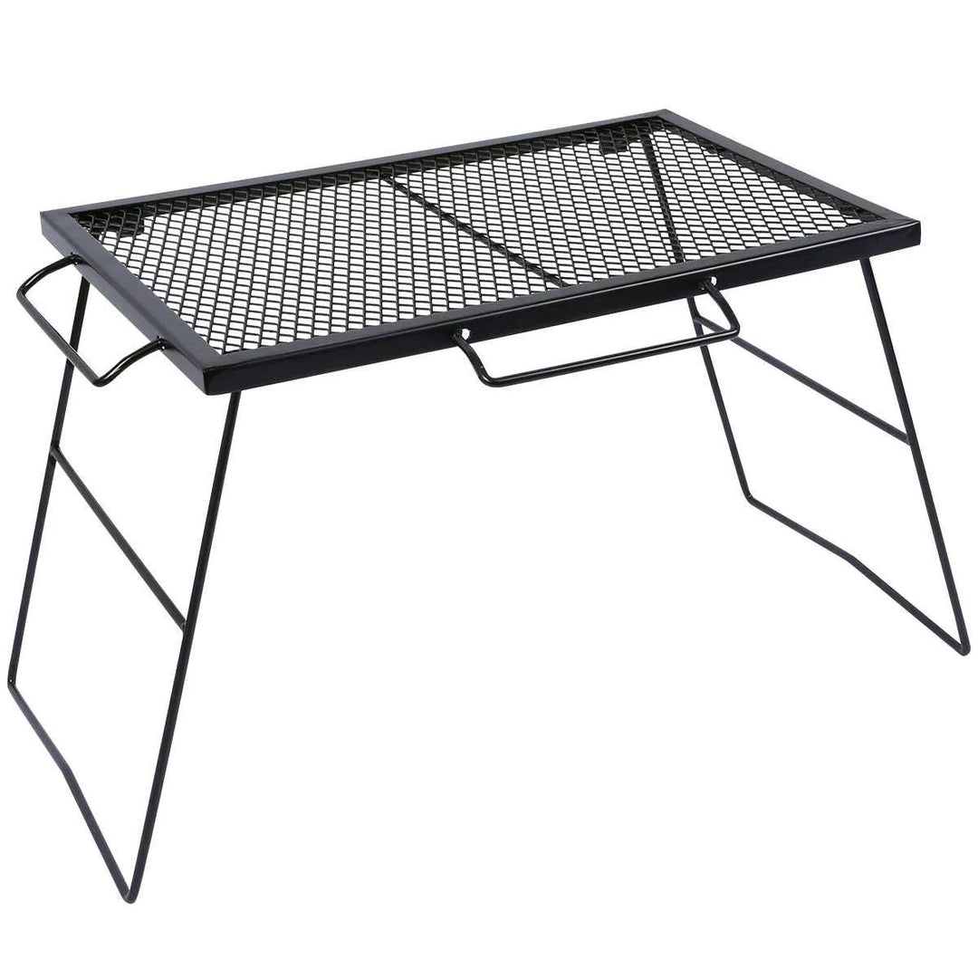 Portable Heavy Duty Folding Steel Campfire Grill Grate for Outdoor Cooking, Black - Redcamp
