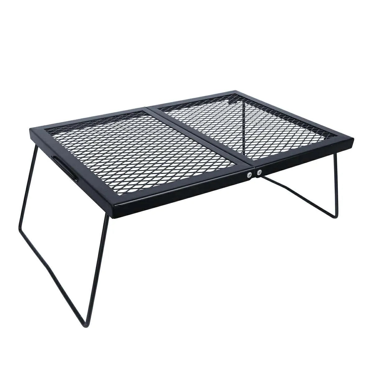 Portable Heavy Duty Folding Steel Campfire Grill Grate for Outdoor Cooking, Black - Redcamp