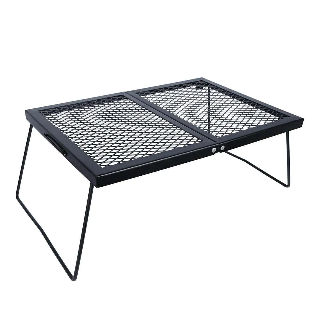 Portable Heavy Duty Folding Steel Campfire Grill Grate for Outdoor Cooking, Black - Redcamp