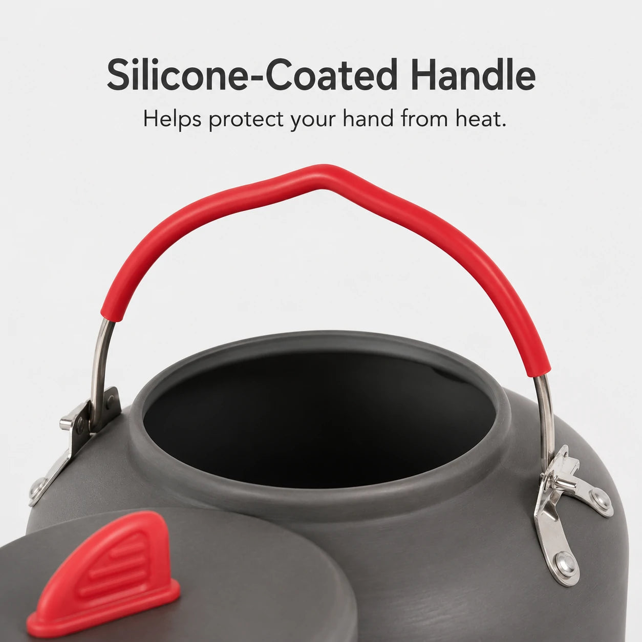 Aluminum Outdoor Camping Kettle with Carrying Bag, 0.8L/0.9L/1.4L/2L