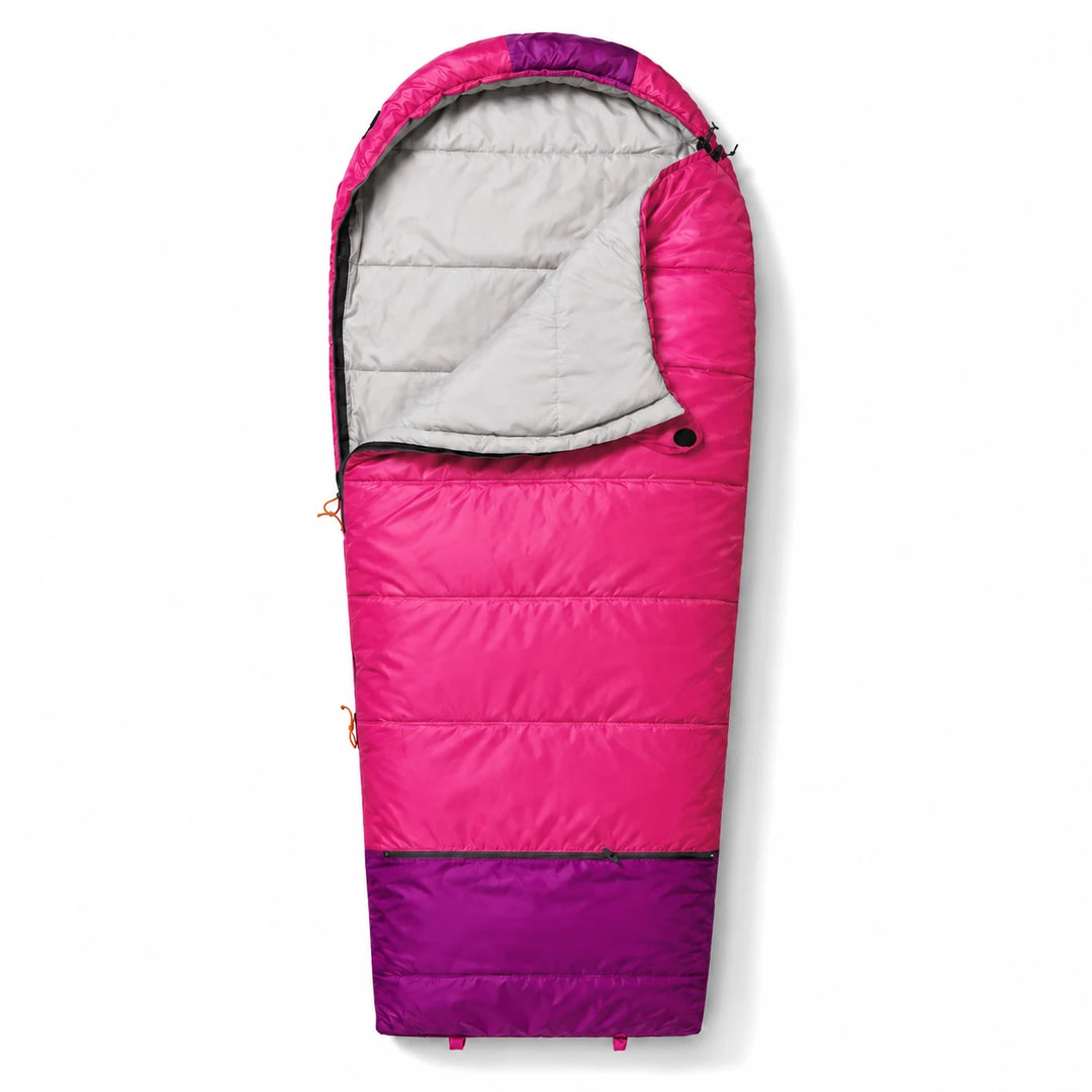 Sac de couchage momie pour enfants pour le camping, rose bleue 