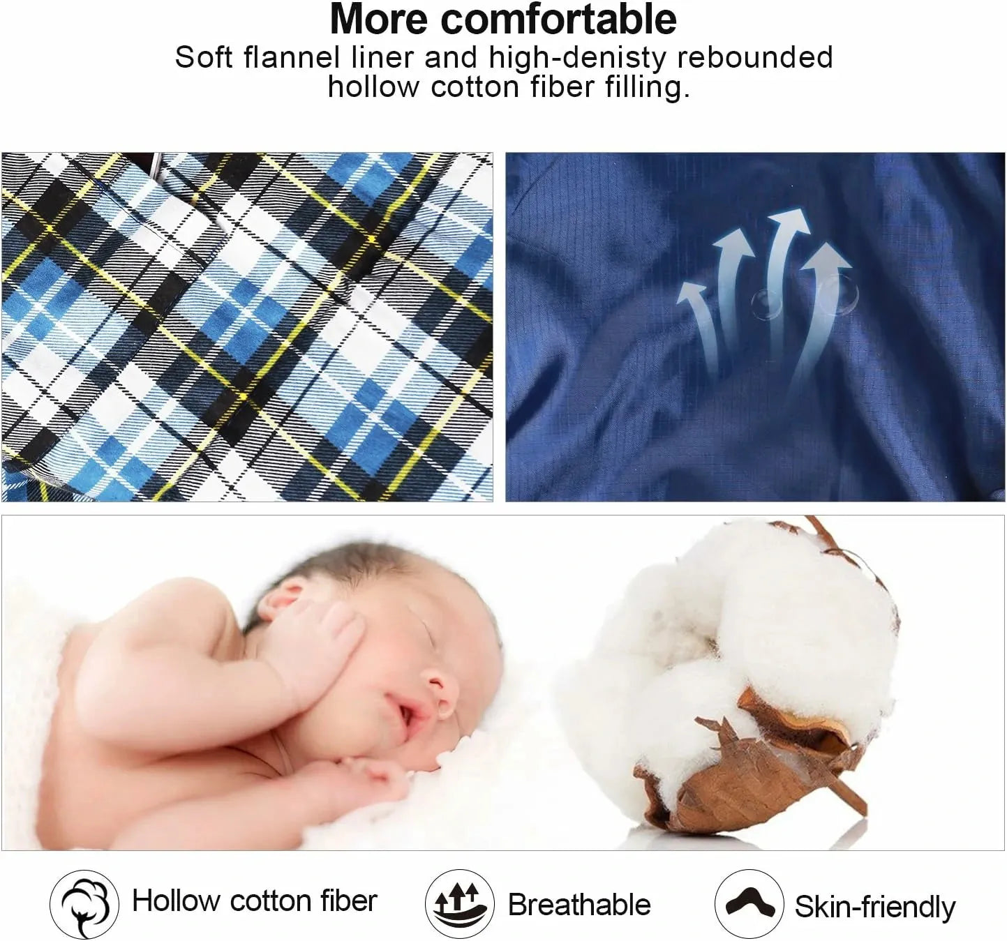 REDCAMP Flannel Sleeping Bag for Adults - Redcamp