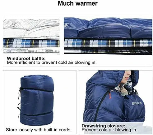 REDCAMP Flannel Sleeping Bag for Adults - Redcamp