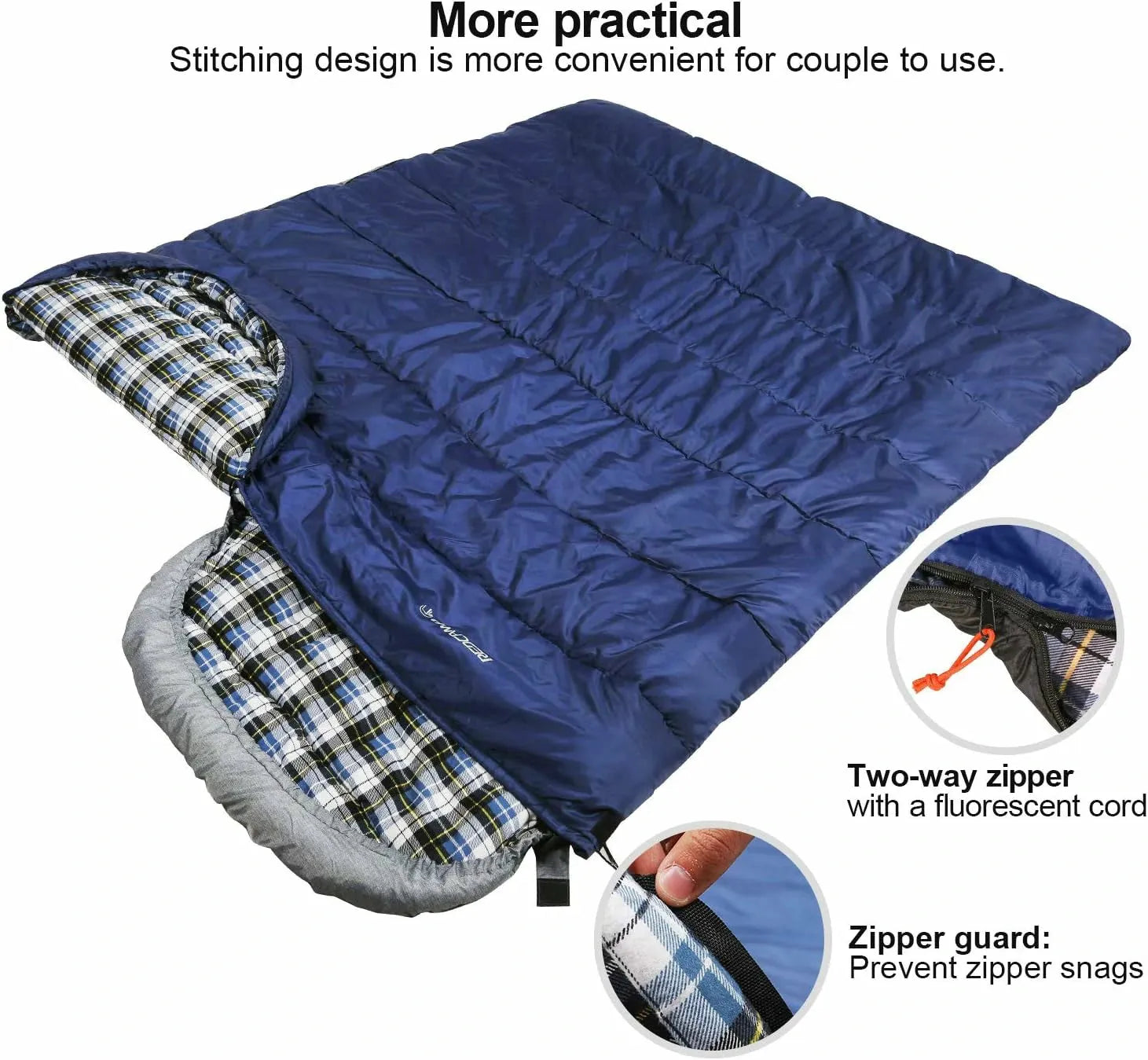 REDCAMP Flannel Sleeping Bag for Adults - Redcamp