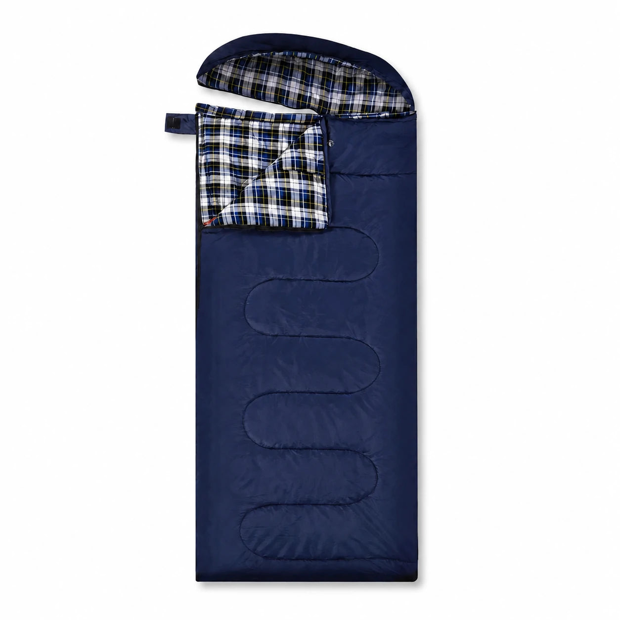Sac de couchage de camping à capuche pour adulte en flanelle de coton, rouge, bleu, bleu marine 