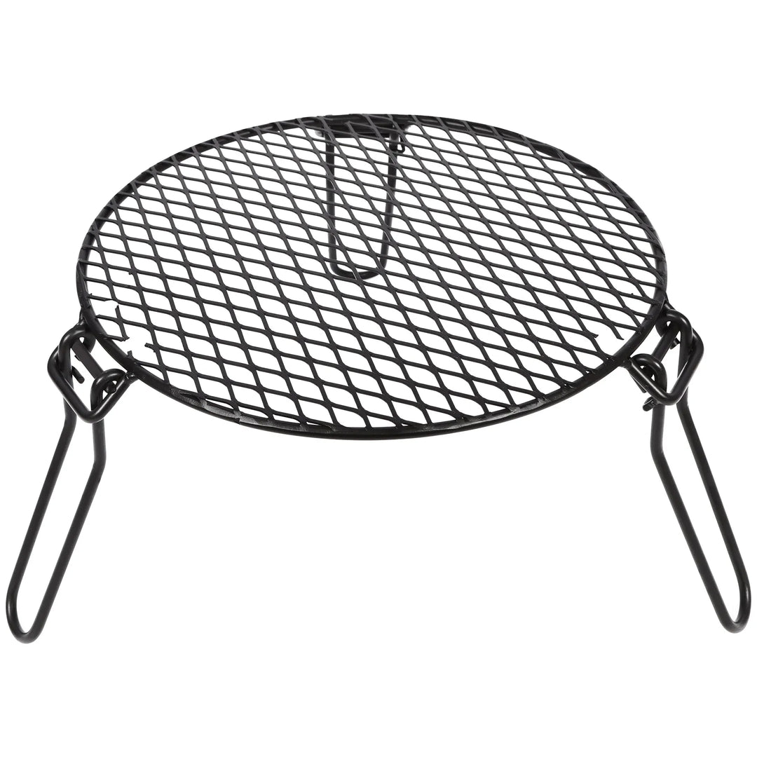 Portable Round Campfire Grill Grate with Foldable Legs, 12” - Redcamp