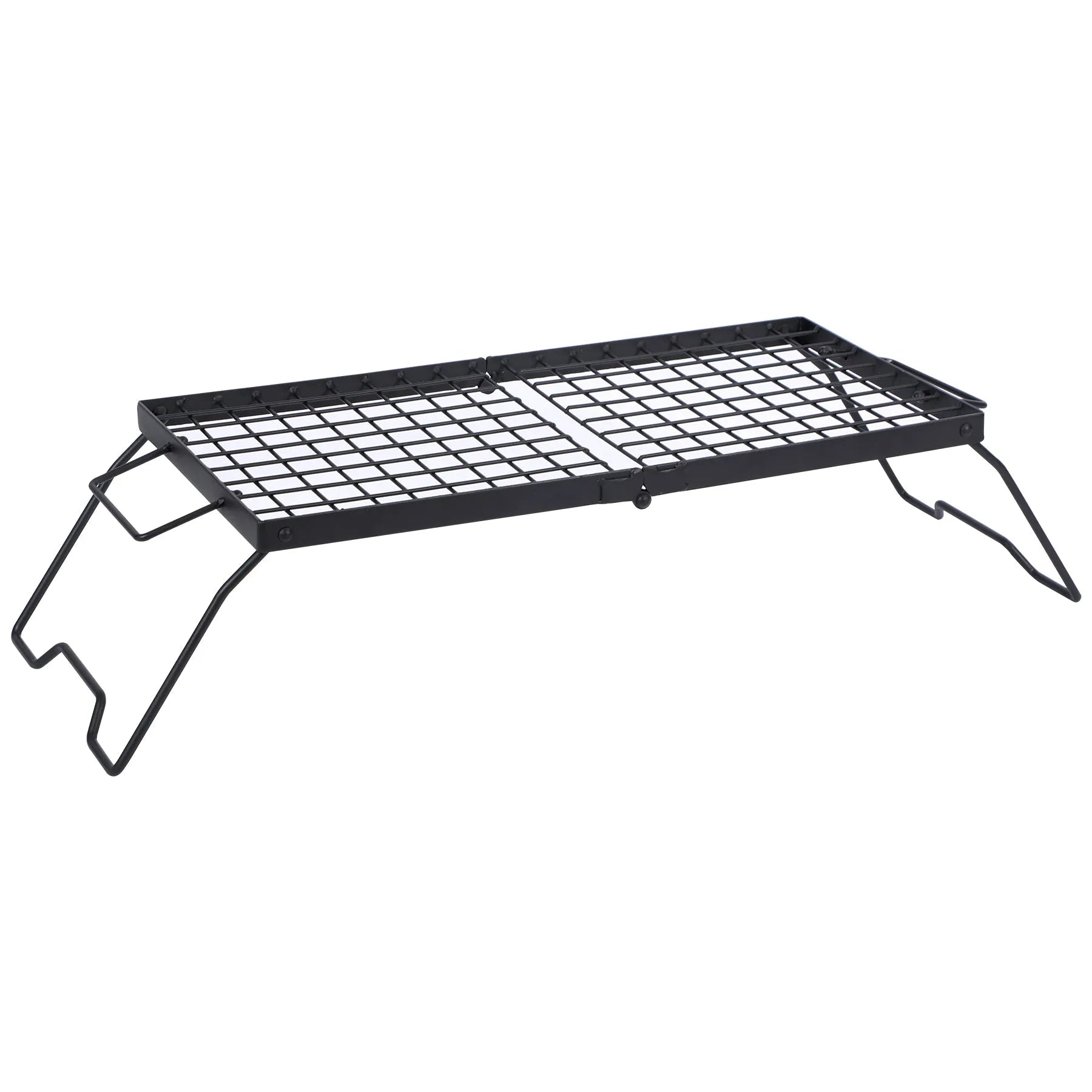 Portable Heavy Duty Folding Steel Campfire Grill Grate for Outdoor Cooking, Black - Redcamp