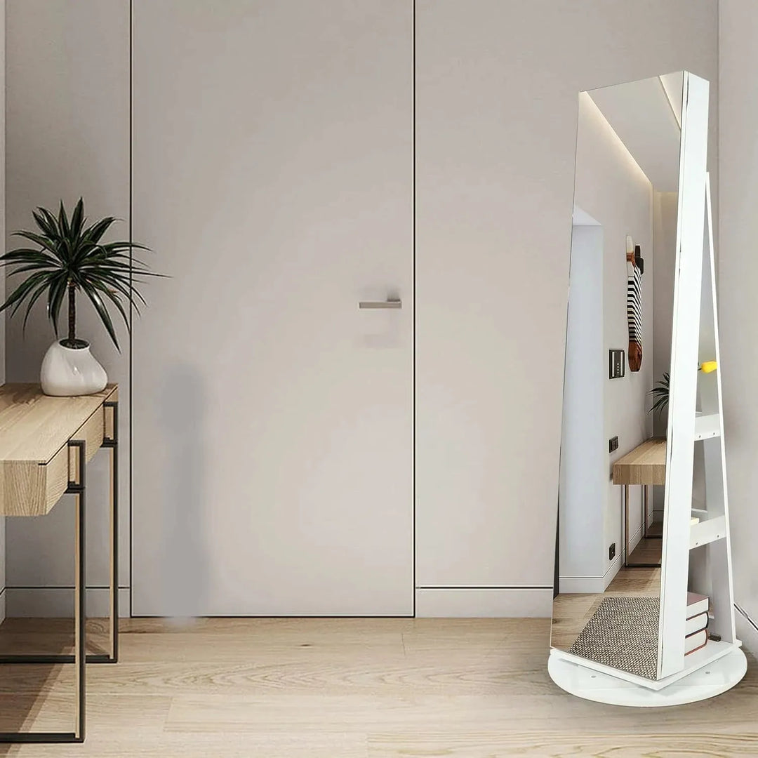 REDCAMP 360° Swivel Jewelry Cabinet with LED Lights - Redcamp