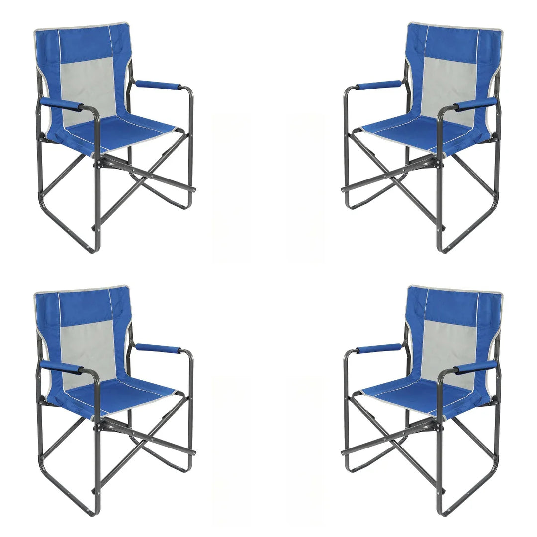 Foldable Camping Director's Chair with Breathable Mesh Back
