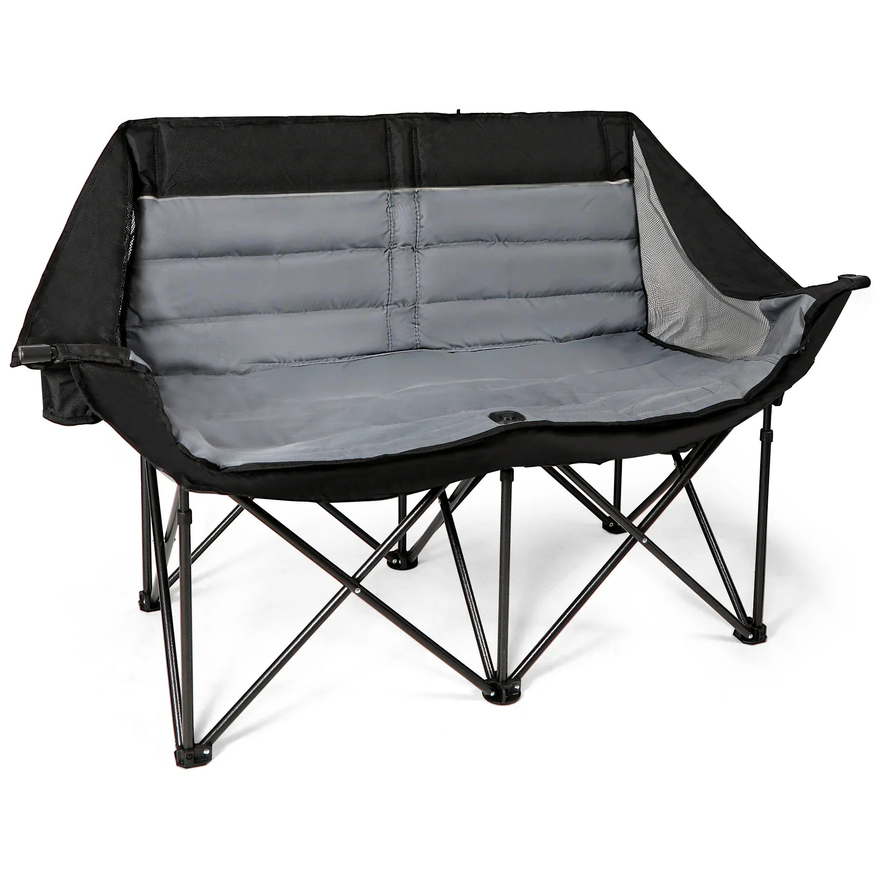 Folding Double Camping Chair for Adults，Oversized Portable Loveseat Chair for 2 Person