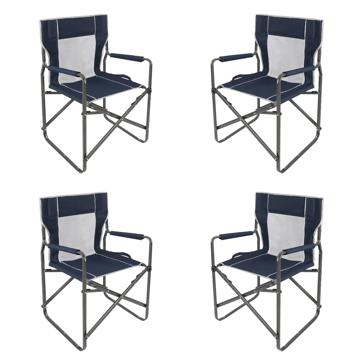 Chaise de directeur de camping pliable avec dossier en maille respirante 