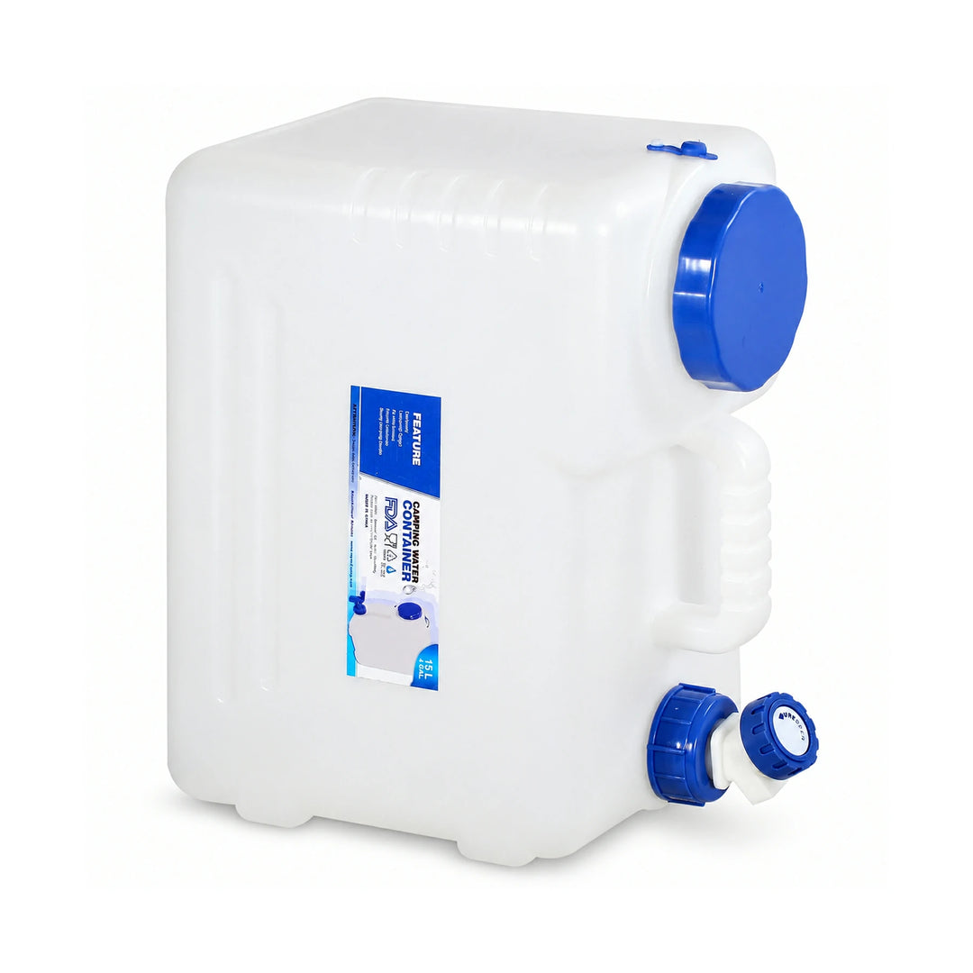 Réservoir d'eau de camping portable avec robinet et roues 