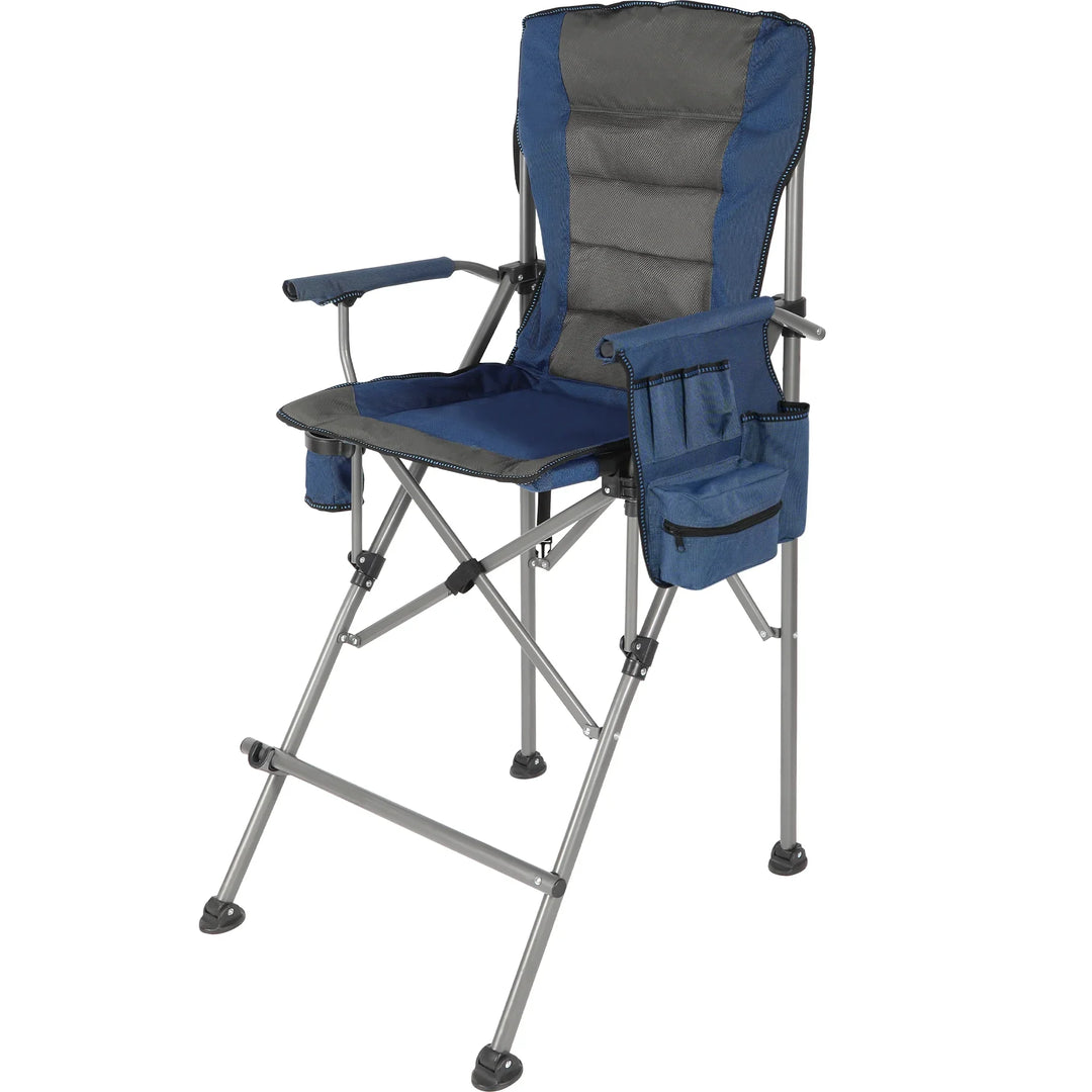 Chaise pliante extra haute, chaises de réalisateur pliables à hauteur de bar pour adultes avec dossier haut et accoudoirs rigides, supportant 330 lb