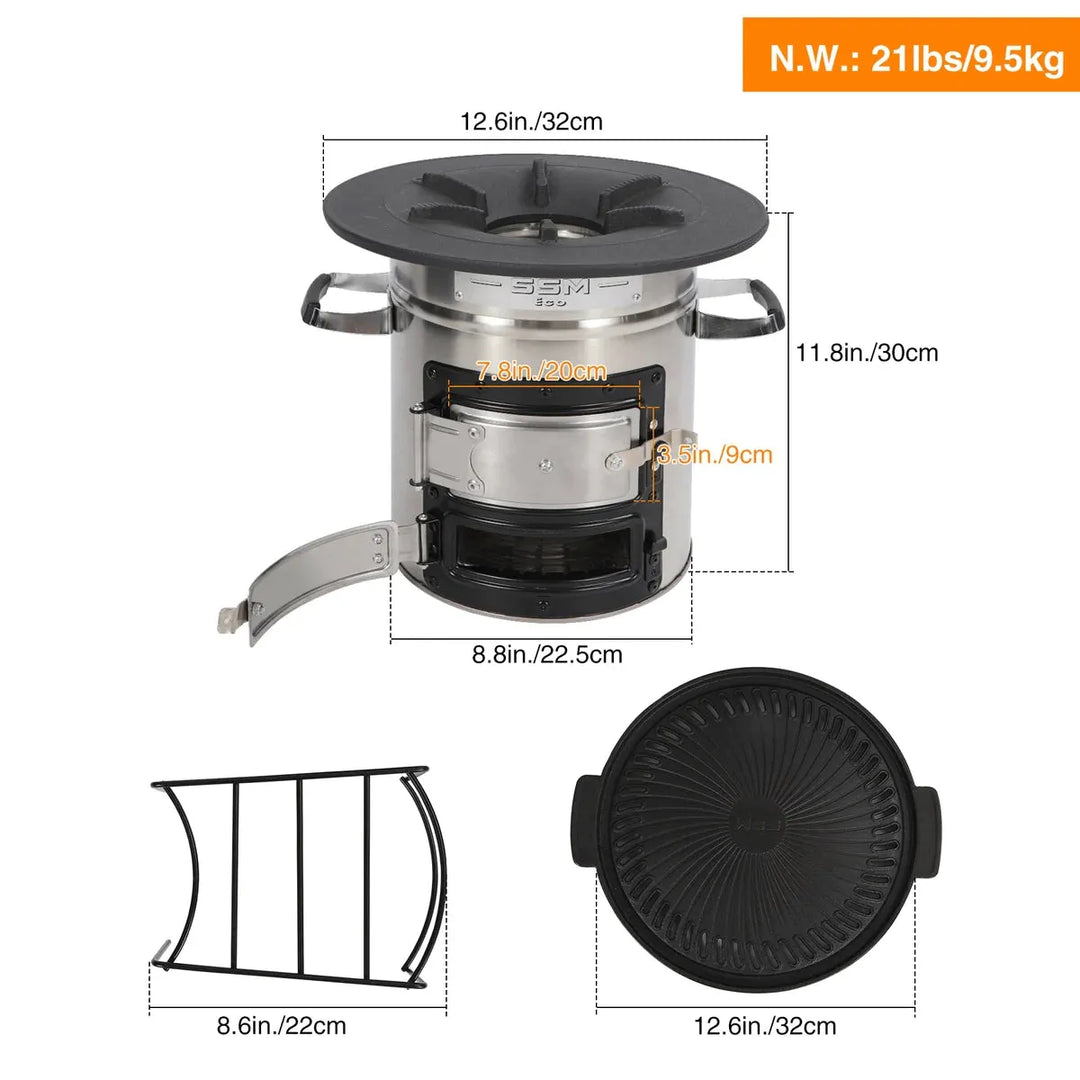 Redcamp Portable Rocket Stove for Camping - Redcamp