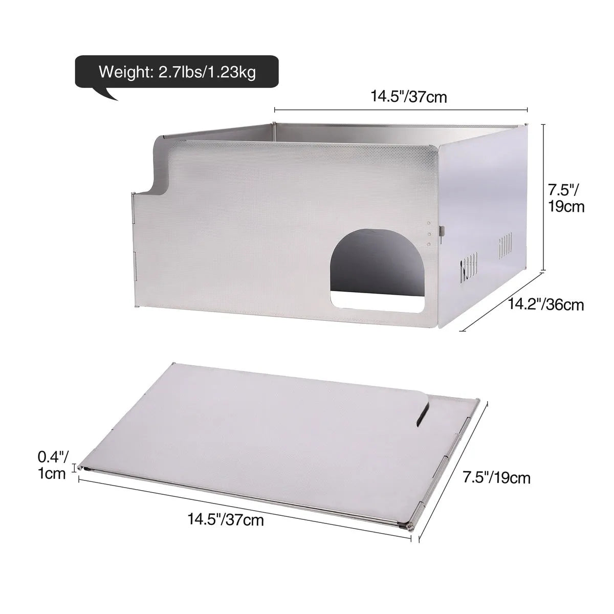 Folding Stainless Steel Stove Windscreen for Outdoor - Redcamp