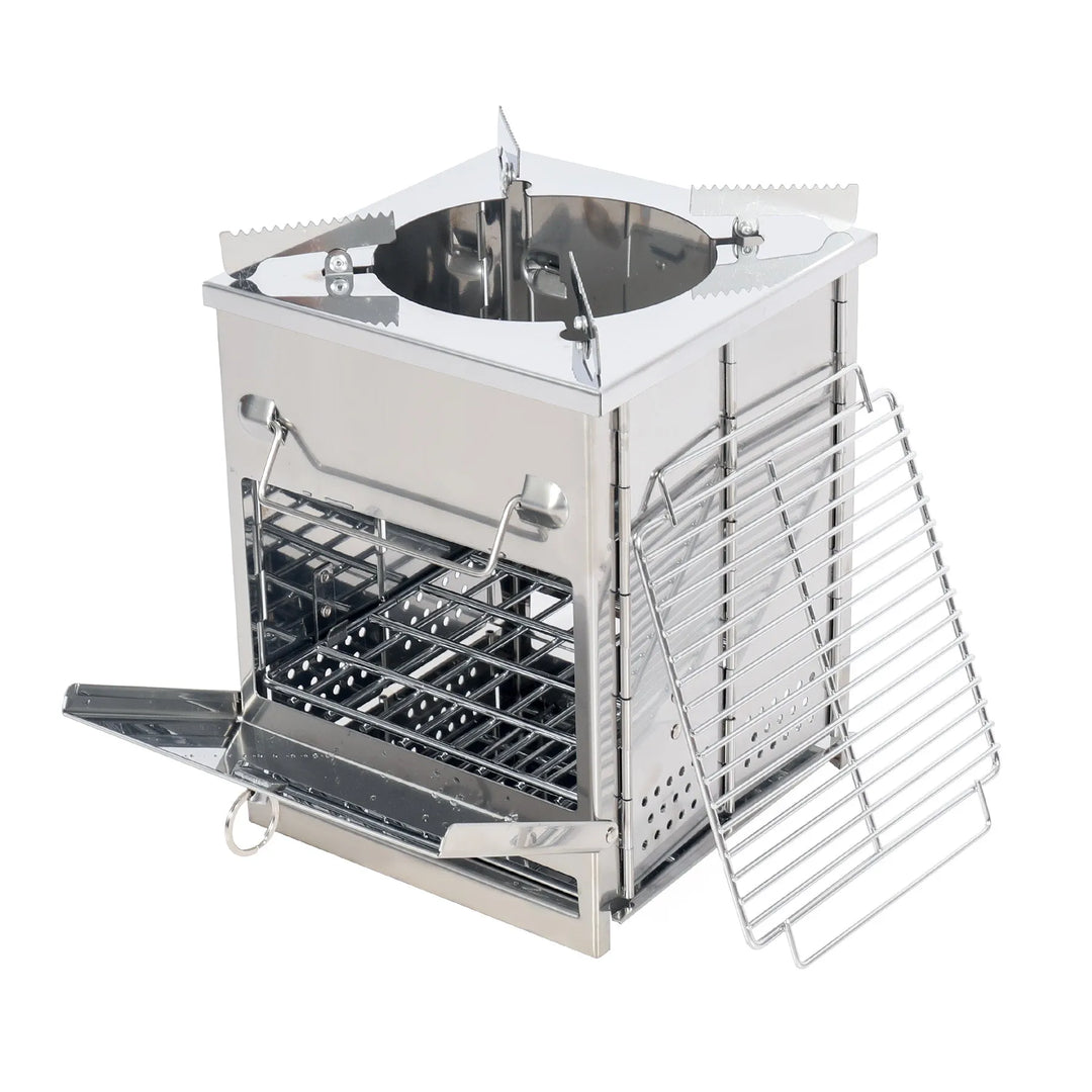 Wood Burning Camping Stove Folding with Pot Stand - Redcamp
