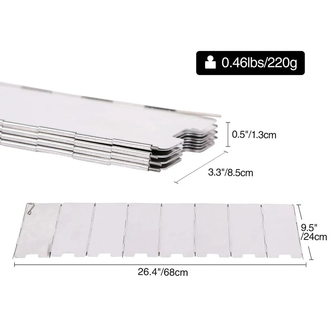 Folding Outdoor Stove Windscreen,9/10/12 Plates - Redcamp