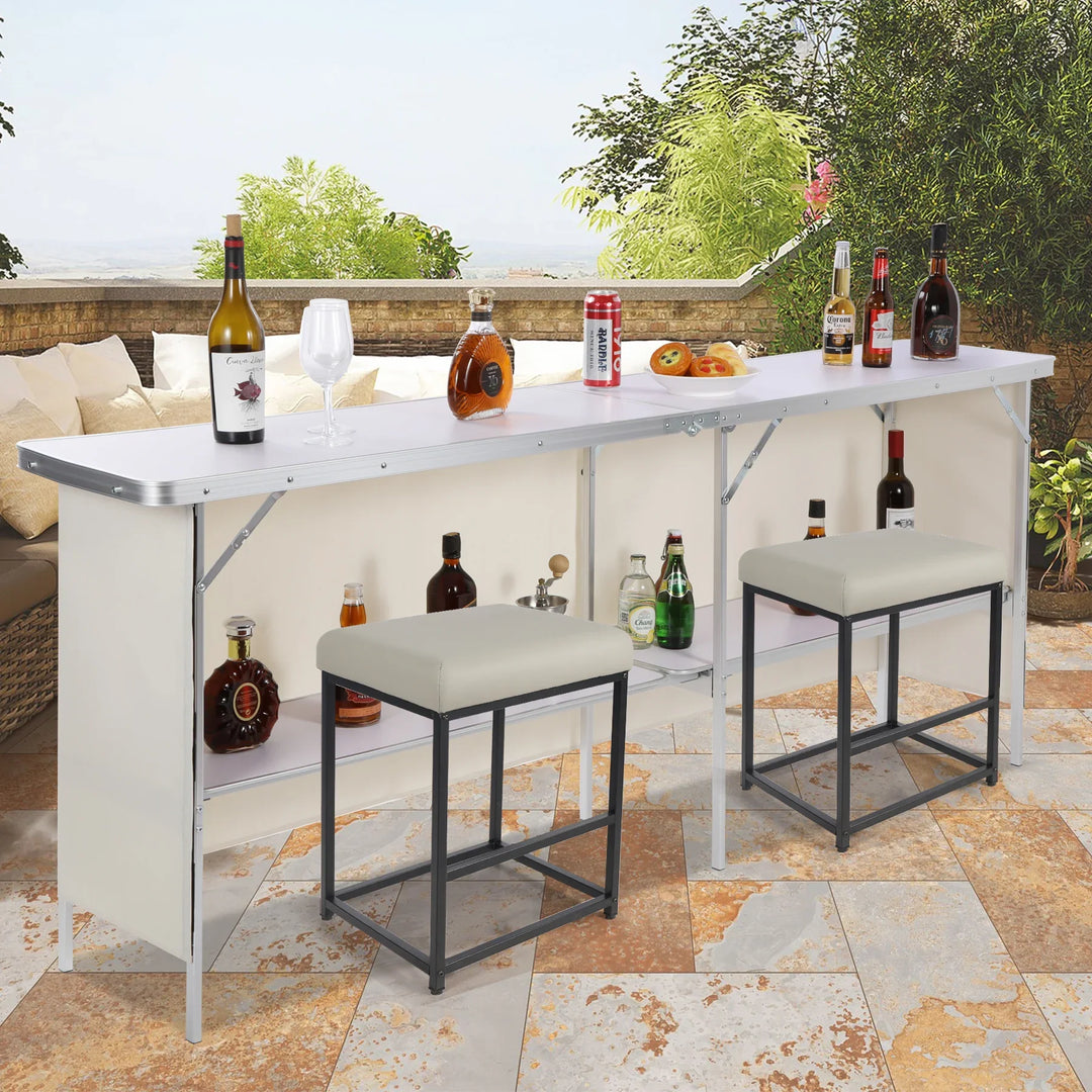 Table de bar portable pour événements avec double couche 