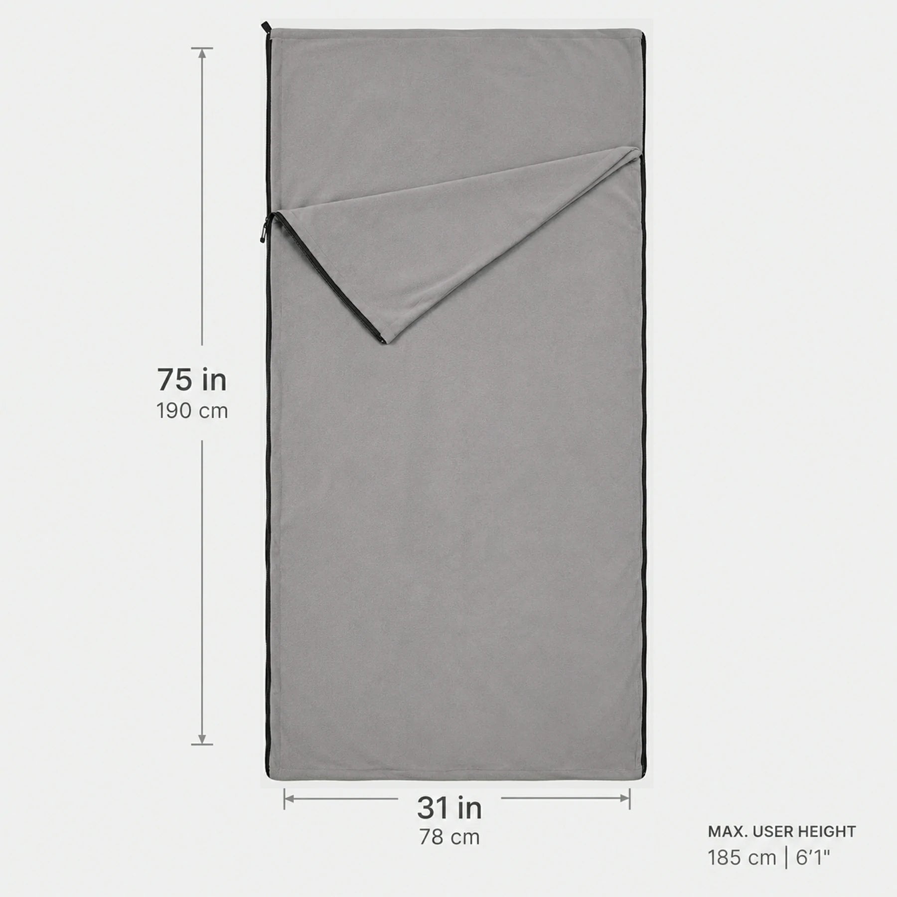 Doublure de sac de couchage en polaire pour adulte 