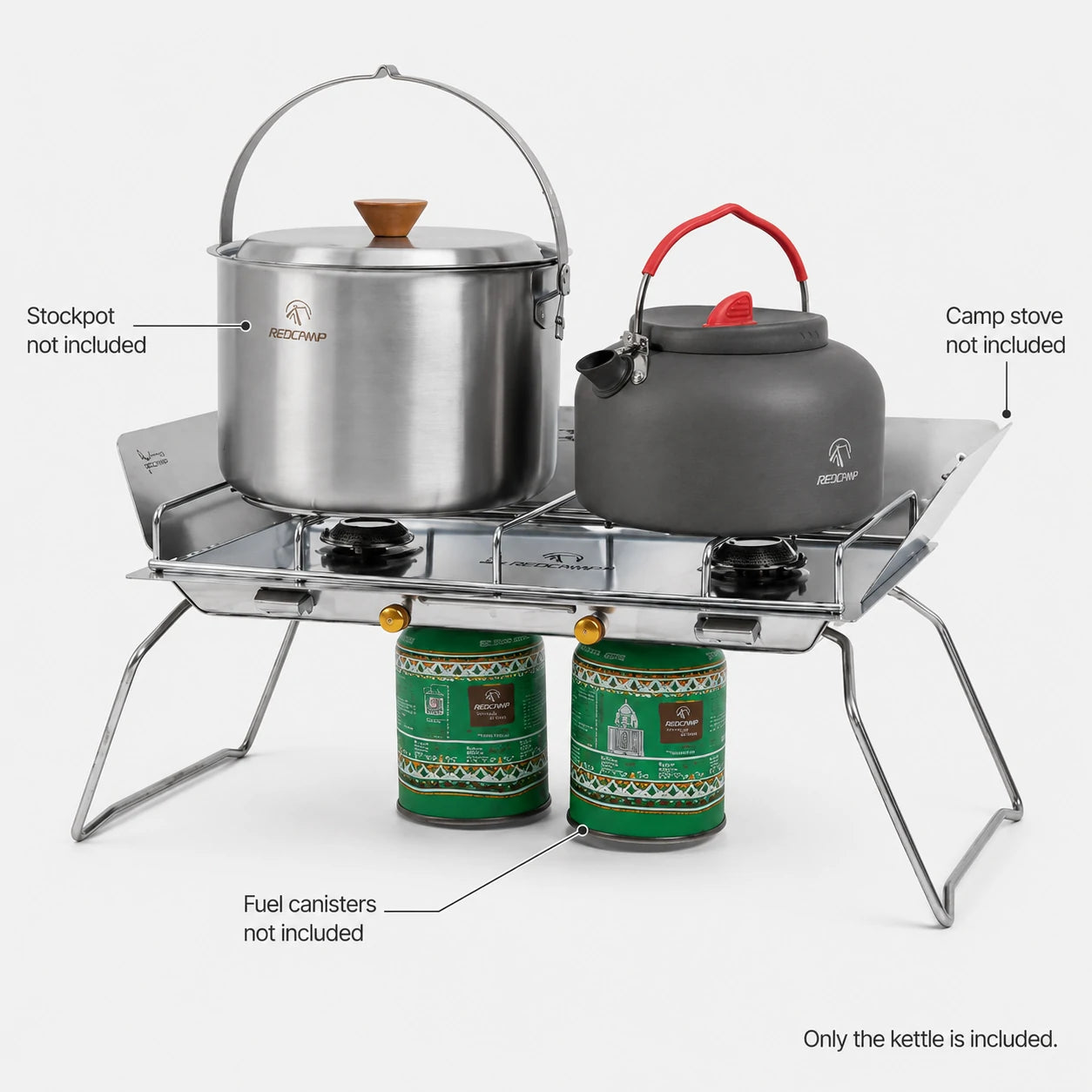 Aluminum Outdoor Camping Kettle with Carrying Bag, 0.8L/0.9L/1.4L/2L
