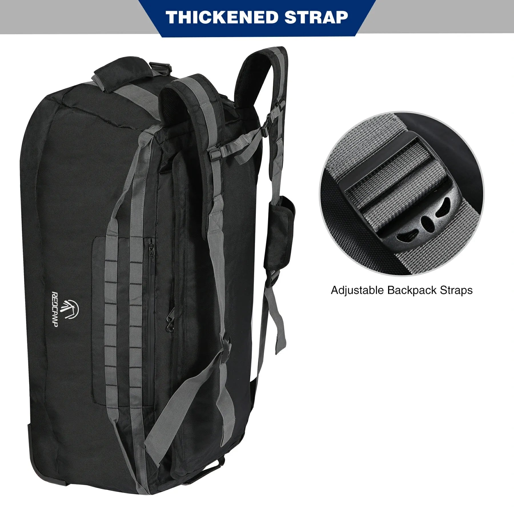 Large Duffle Bag with Wheels and Backpack Straps 100/120/140L - Redcamp