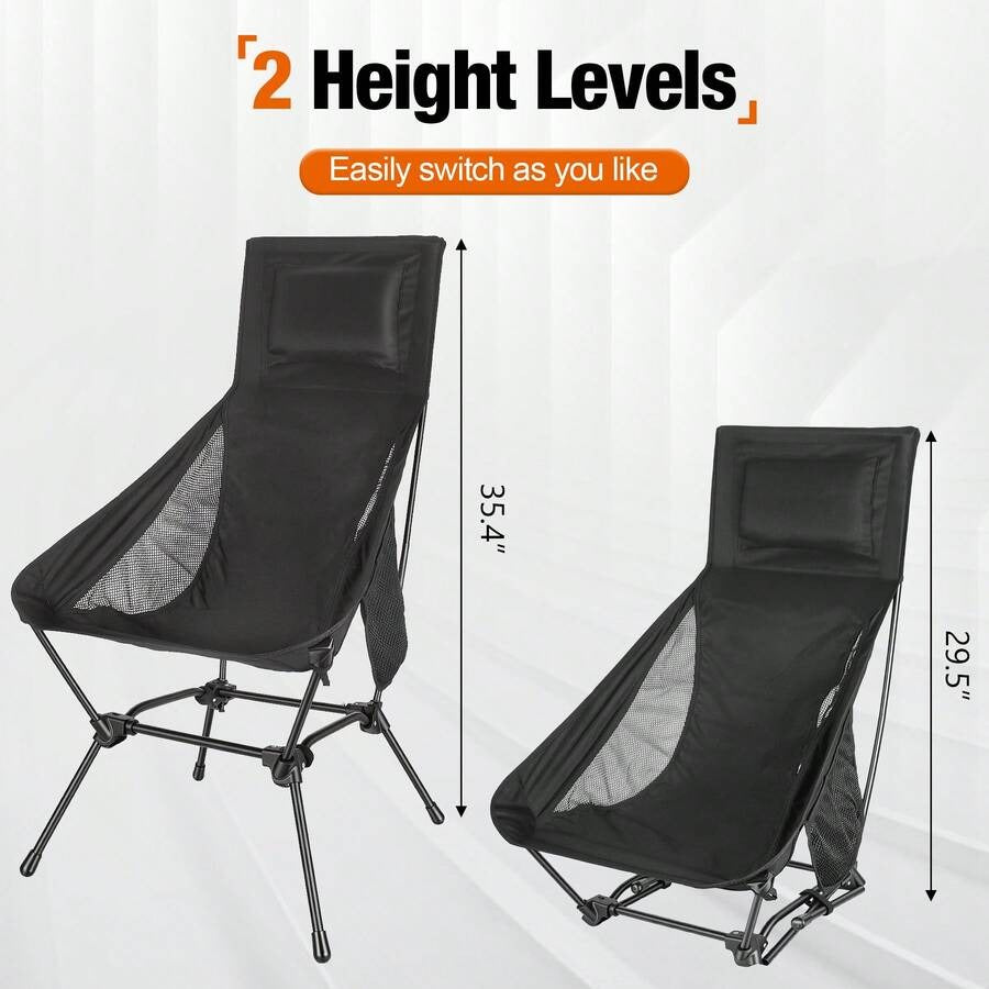 REDCAMP High Back Folding Camping Chair With Pillow