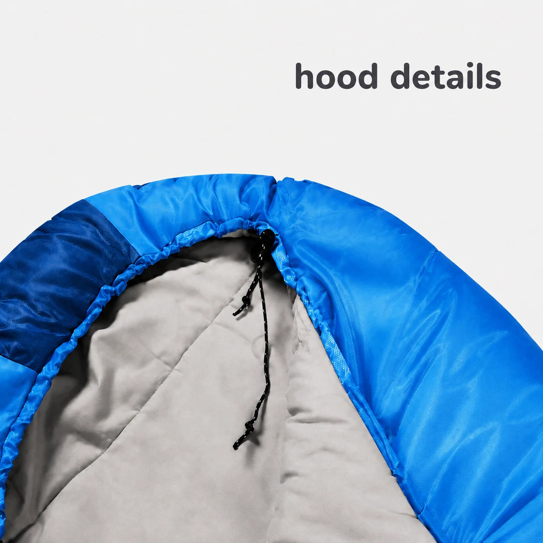 Sac de couchage momie pour enfants pour le camping, rose bleue 