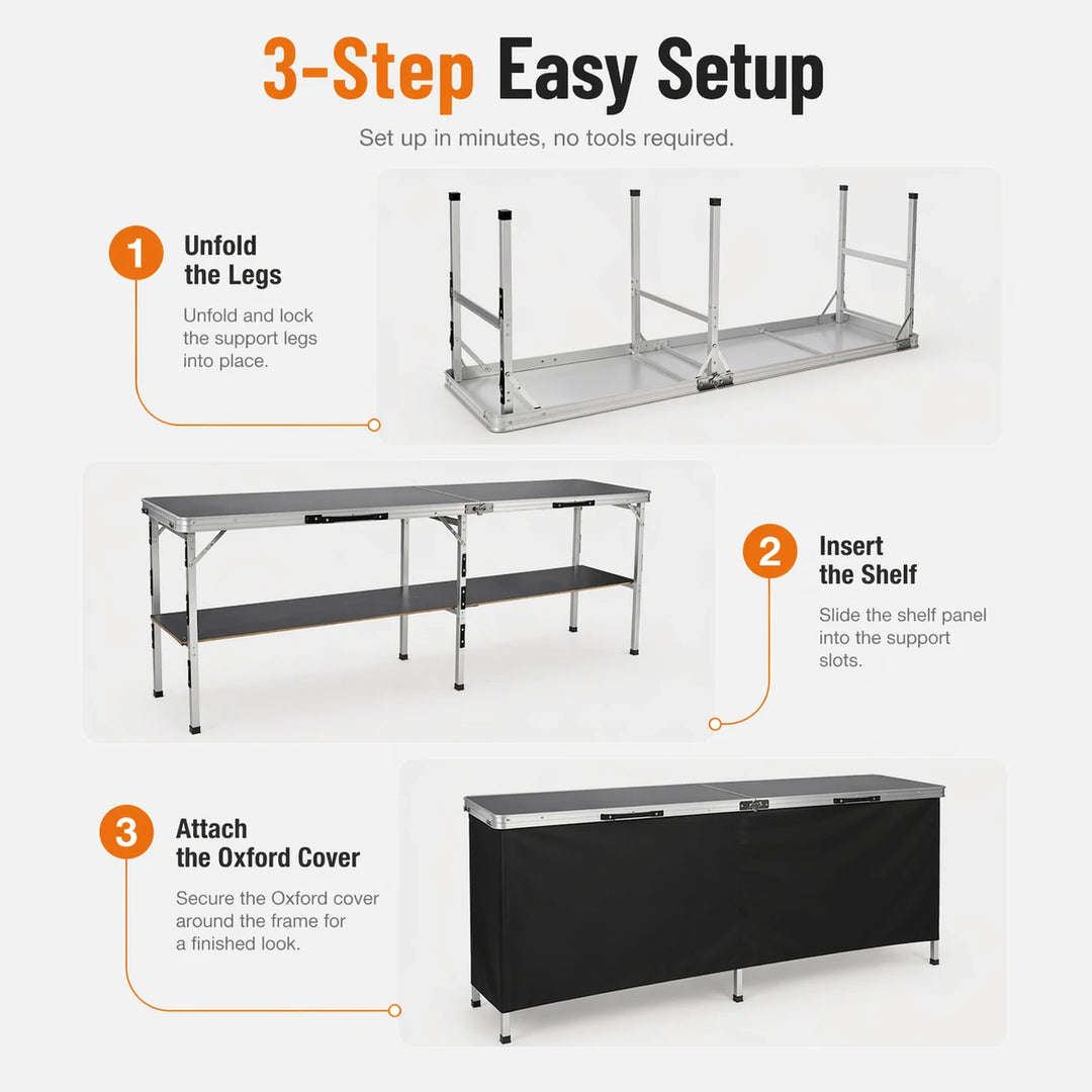 Table de bar portable pour événements avec double couche 