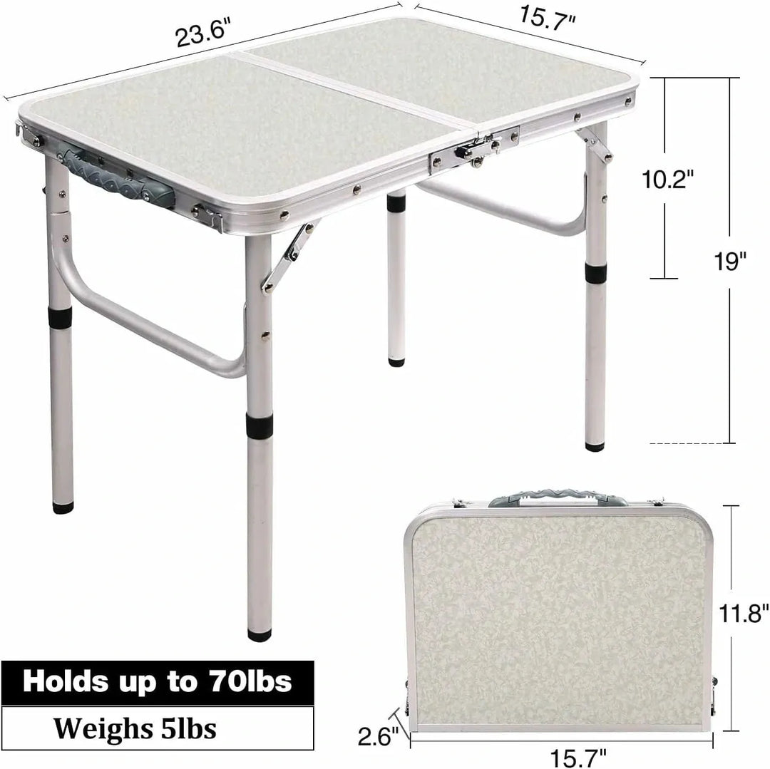 Aluminum Folding Camping Table with Adjustable Height Legs, 2/3/4ft - Redcamp