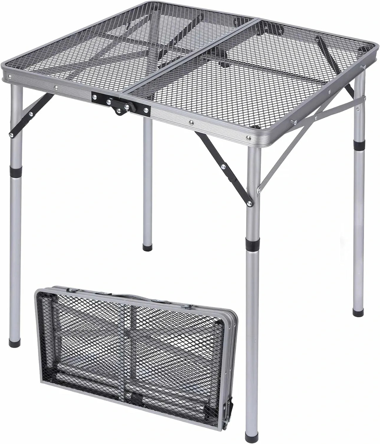 Folding Grill Table for Outside with Adjustable Height Legs - Redcamp