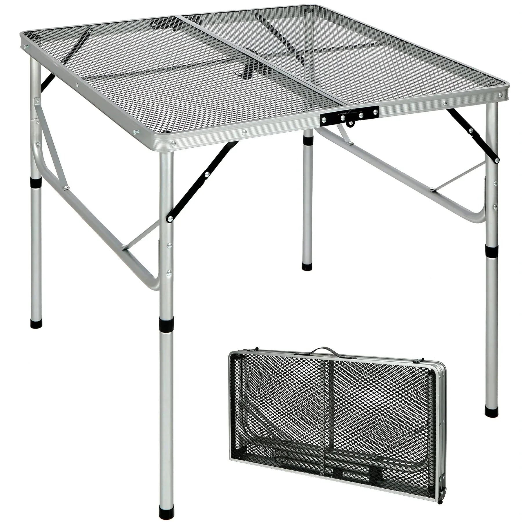 Folding Grill Table for Outside with Adjustable Height Legs - Redcamp