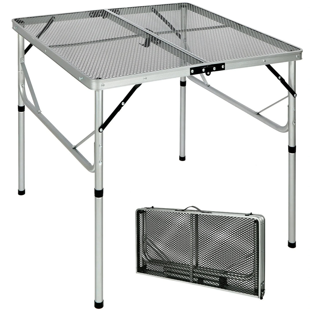 Folding Grill Table for Outside with Adjustable Height Legs - Redcamp
