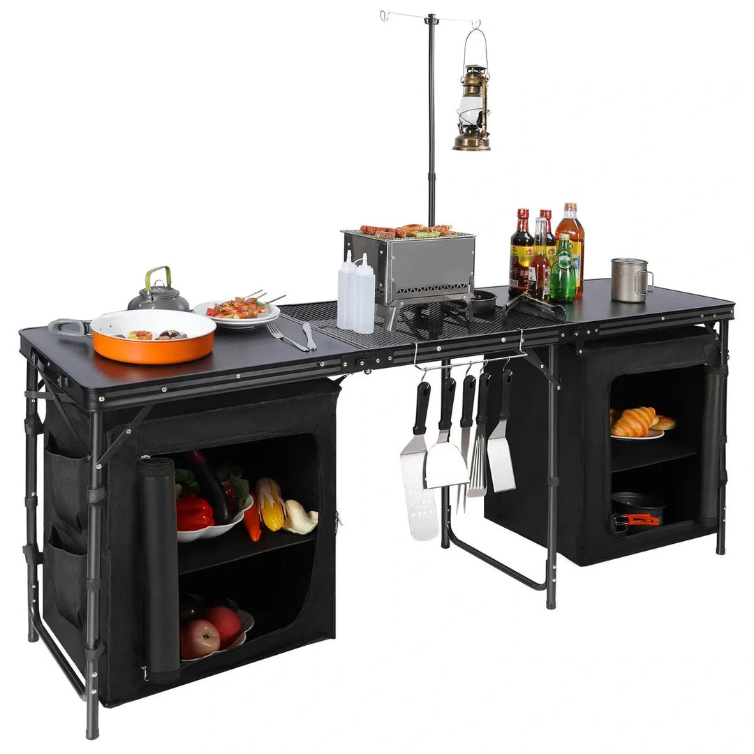 Portable Camping Kitchen Table with Storage Organizer for Outdoor - Redcamp