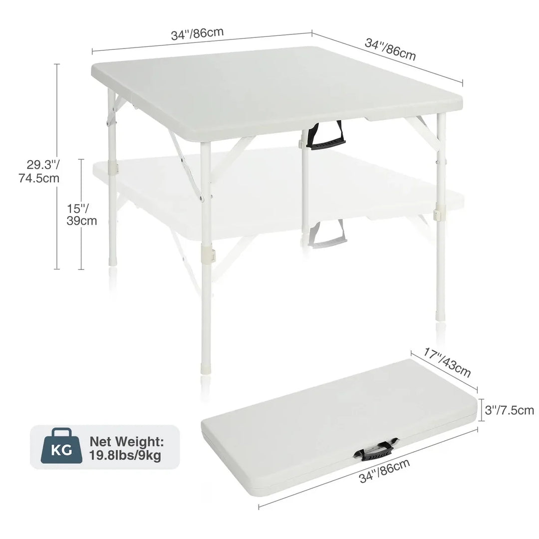 Lightweight Portable Square Card Table with Folding Legs - Redcamp