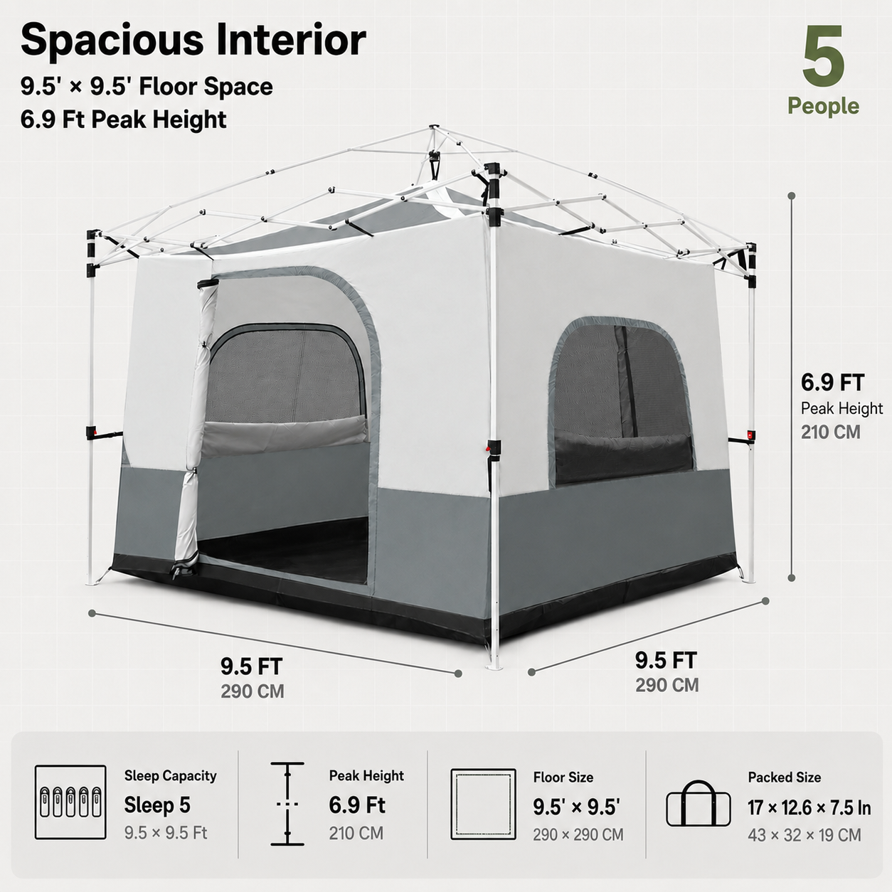 4-6 Person Canopy Camping Tent Inner Attachment