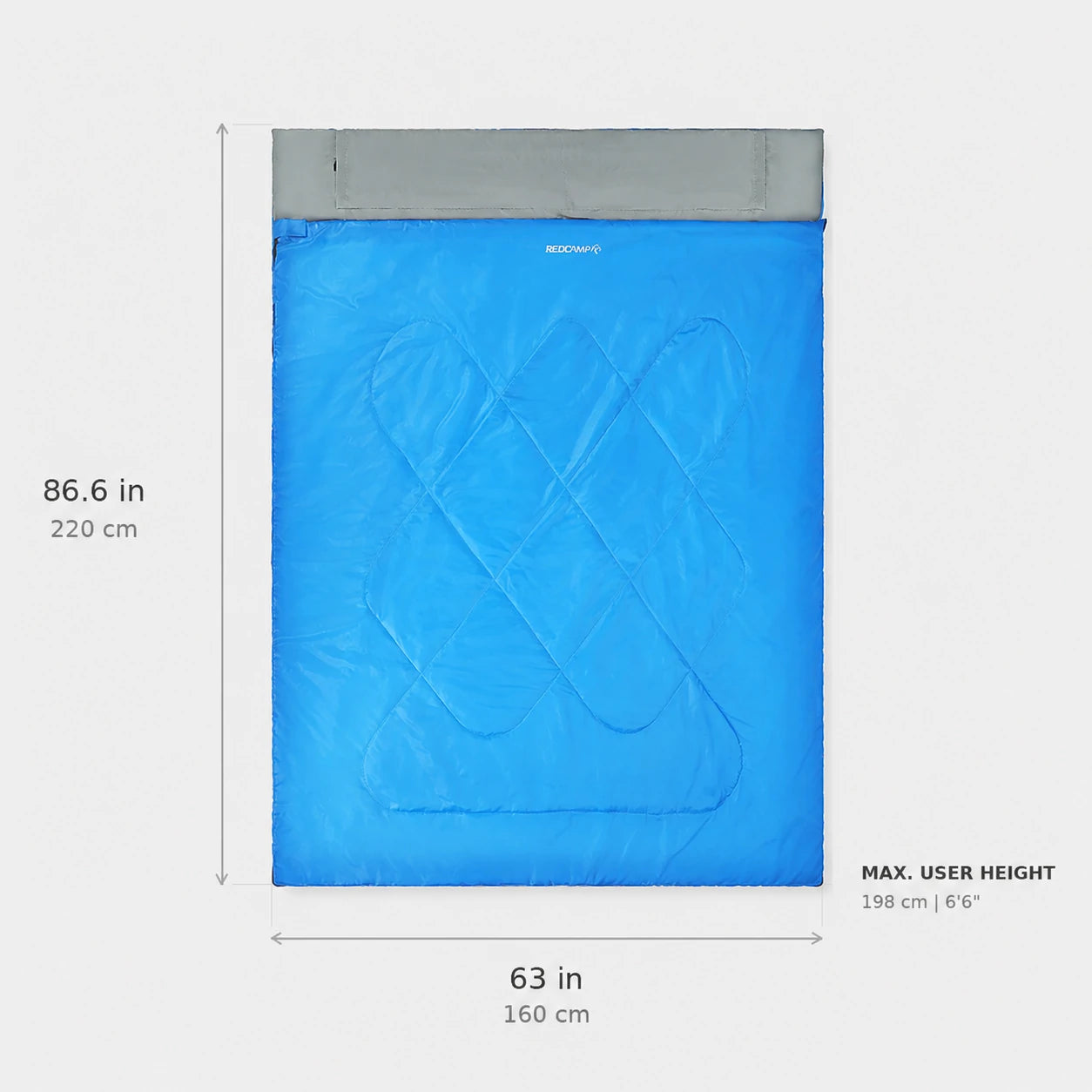Lightweight 2-Person Rectangular Sleeping Bag 59–77°F
