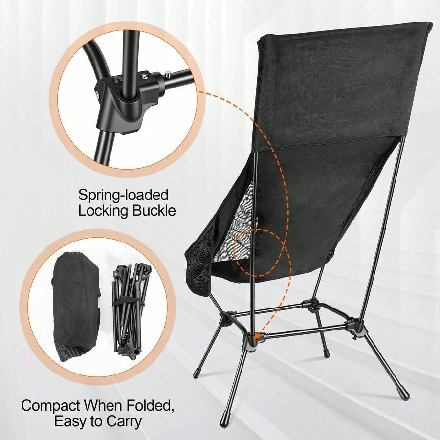 REDCAMP High Back Folding Camping Chair With Pillow
