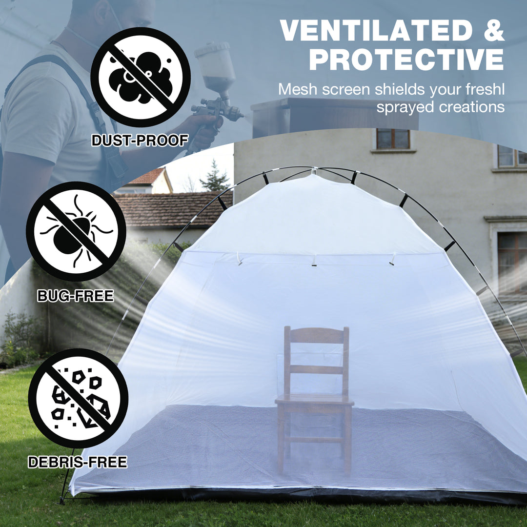 10x8ft Portable Paint Booth Tent with 6.5ft Walk-in Height
