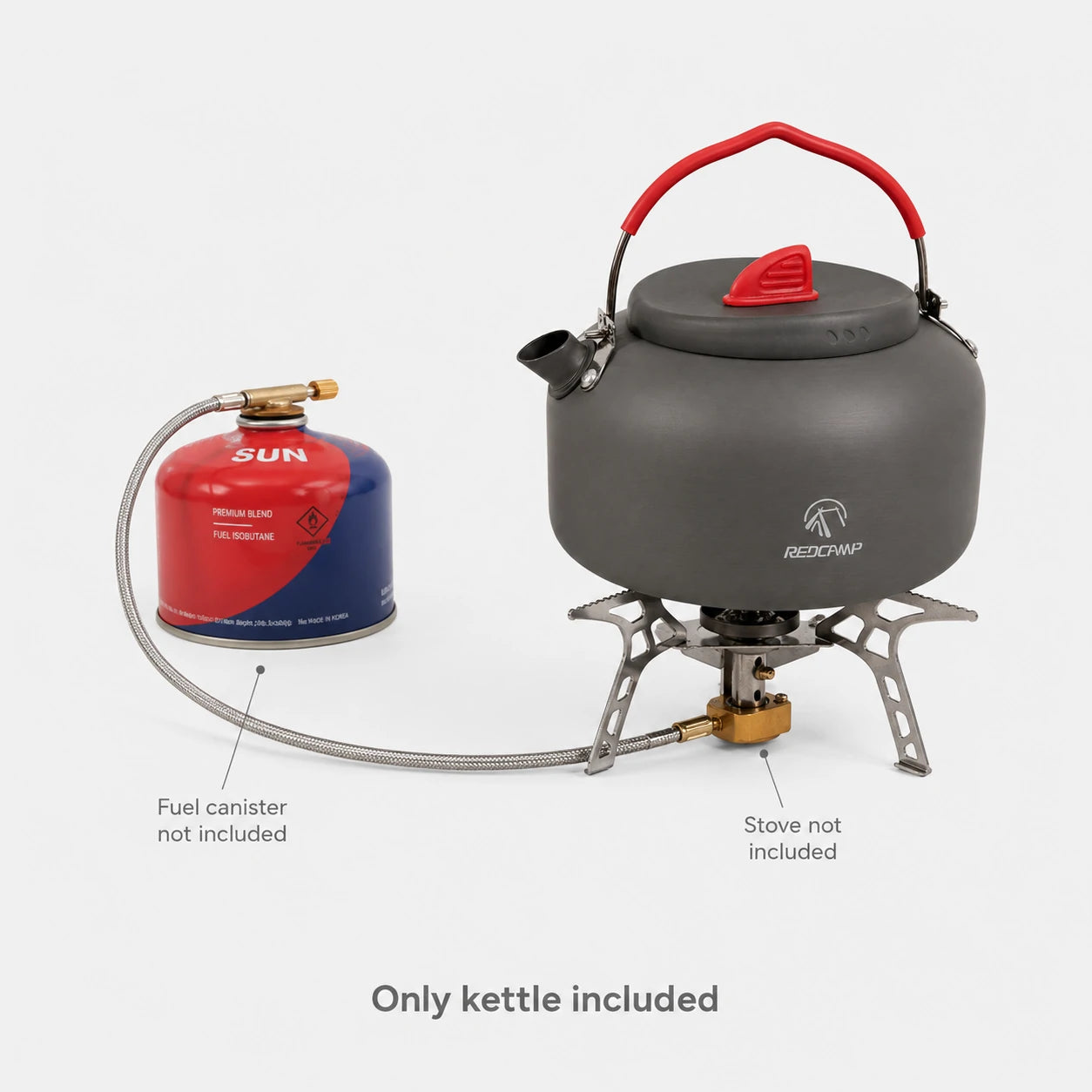 Aluminum Outdoor Camping Kettle with Carrying Bag, 0.8L/0.9L/1.4L/2L
