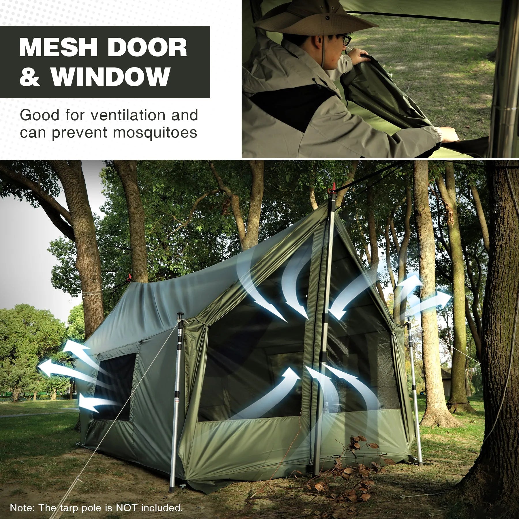 Large Hammock Hot Tent with Stove Jack - Redcamp