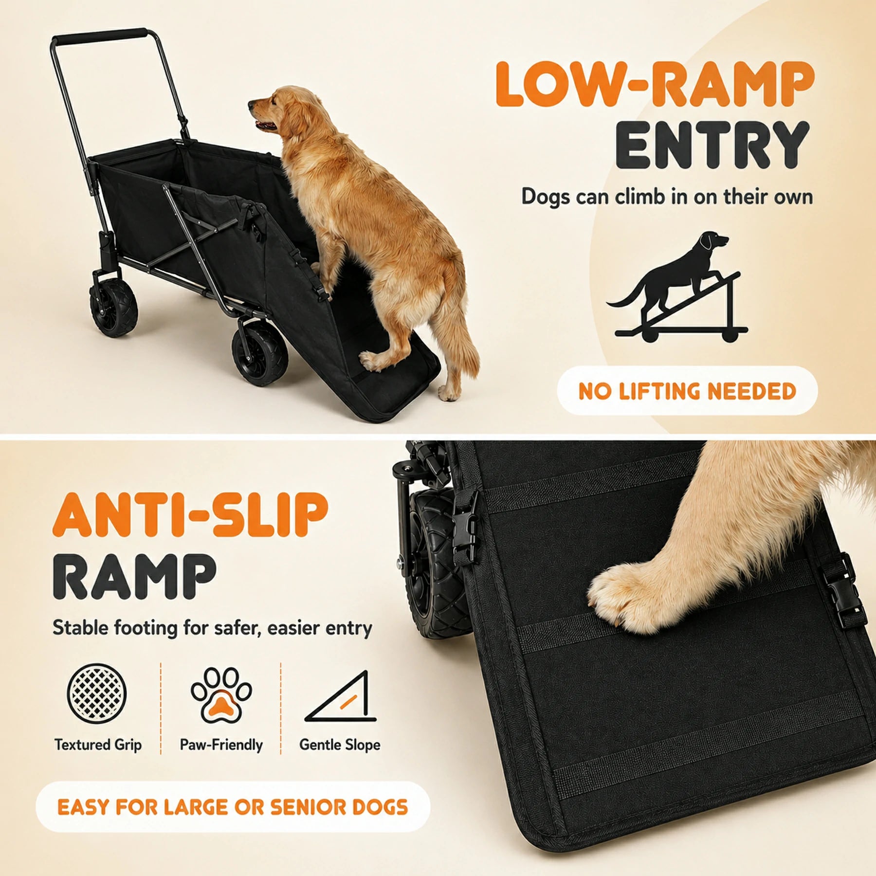 Chariot pour chiens de grande taille