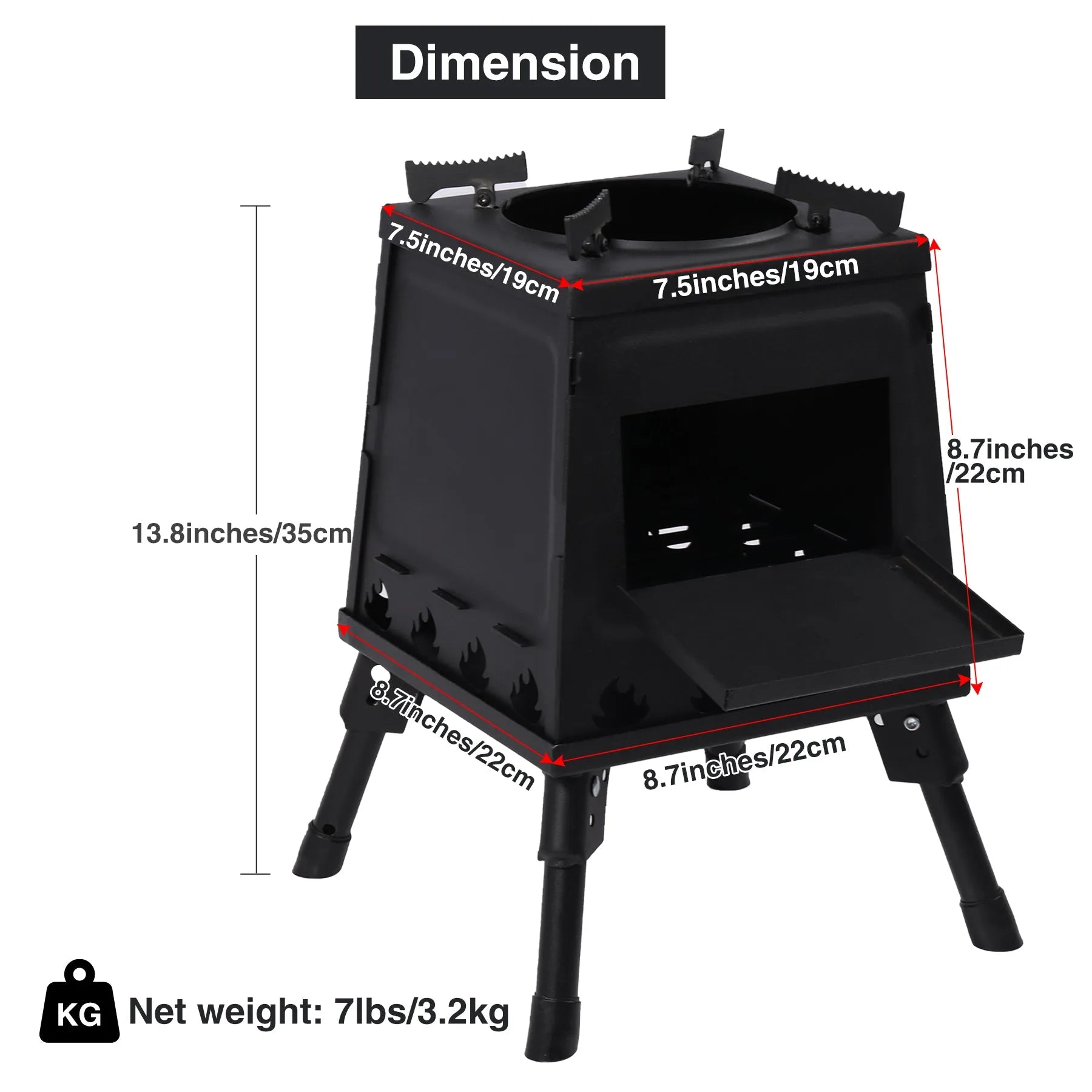 REDCAMP Wood Burning Camp Stove for Outside Cooking - Redcamp