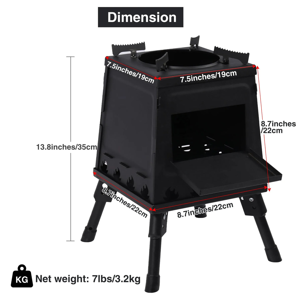 REDCAMP Wood Burning Camp Stove for Outside Cooking - Redcamp