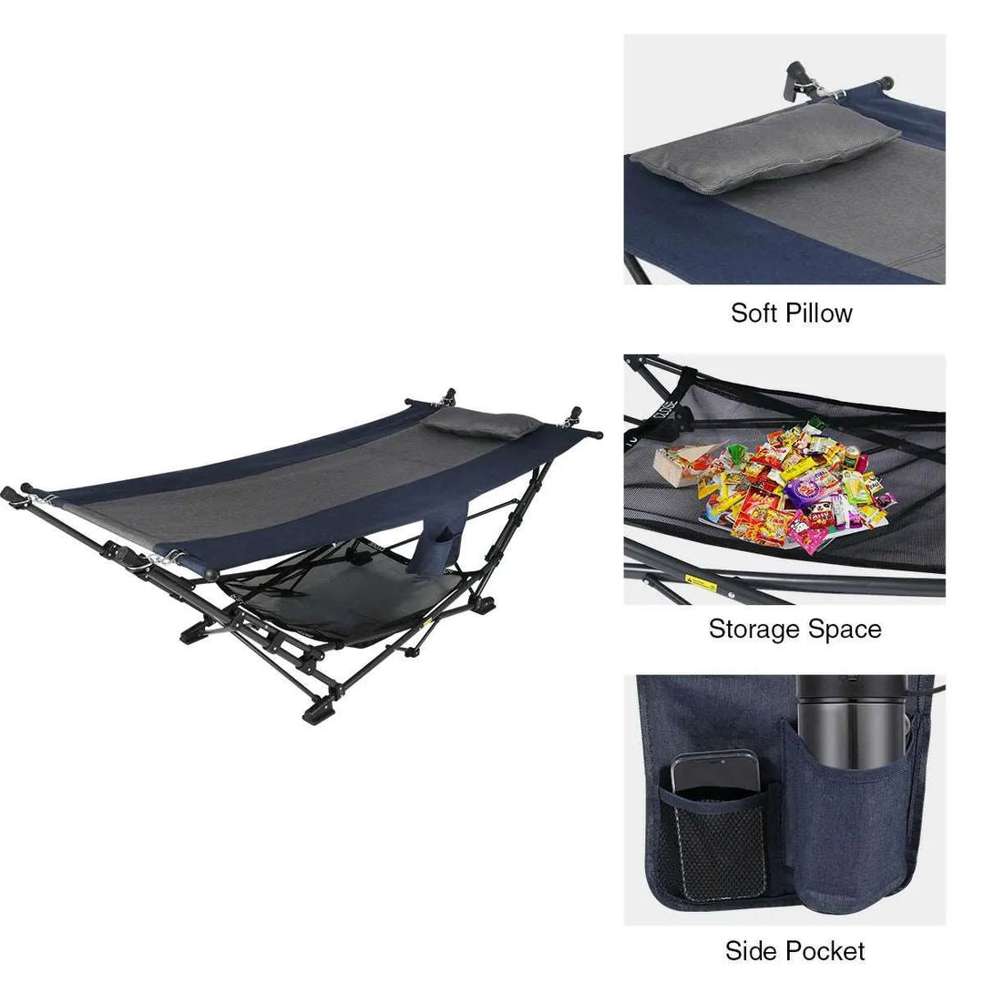 Freestanding Portable Hammock with Stand for Outdoor Yard Beach, 300lbs Capacity - Redcamp