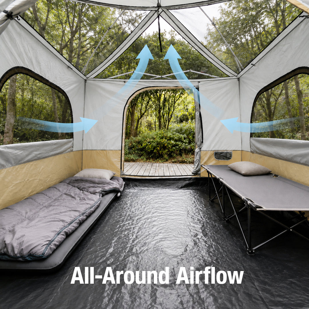 Tente intérieure de camping cubique pour auvent escamotable de 10'x10' (auvent et cadre non inclus) 