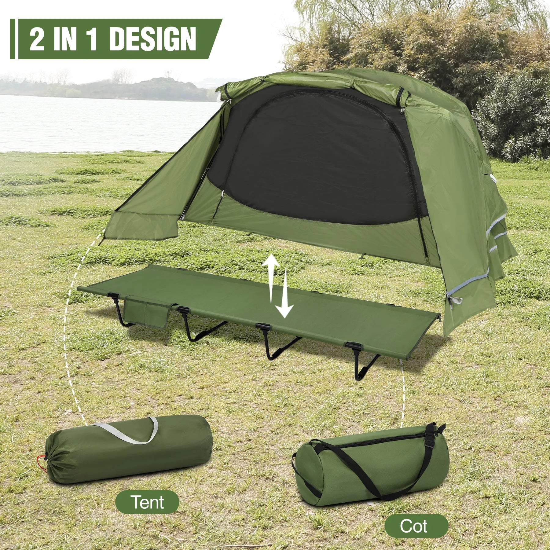 Tente de camping pliante pour 1 personne 